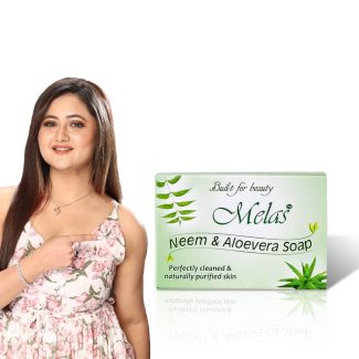 Melas Pack of 8 (75gm each) Neem & Aloe Vera Soap, Nature's Secret to Nourished and Radiant Skin, Best Soap for Combination Skin, Neem for Bright Skin, Moisturise your Skin with Aloe Vera, Best for both Men and Women, Soap for Bath, Suitable for All Skin Types