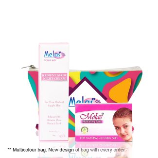 Melas Perfect Skincare Combo (Night cream + Moisturising Soap) in a bag