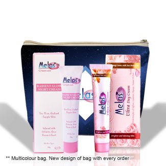 Melas Combo of Night & Day Cream for Men & Women, Anti Tanning 30 Gram Day Sunscreen Cream for Brighten Skin & Anti-ageing 30 Gram Night Cream for Lighten Dark Spots In A Bag
